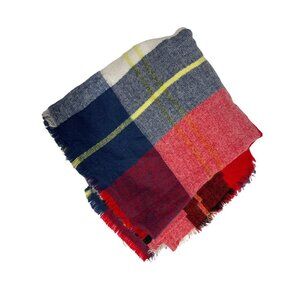 Zara Plaid Soft Blanket Scarf Cozy Oversized Fringed Edge